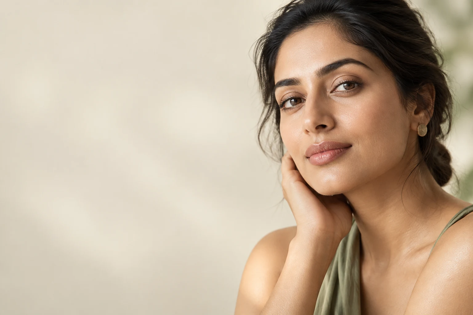 Editorial portrait celebrating natural skin